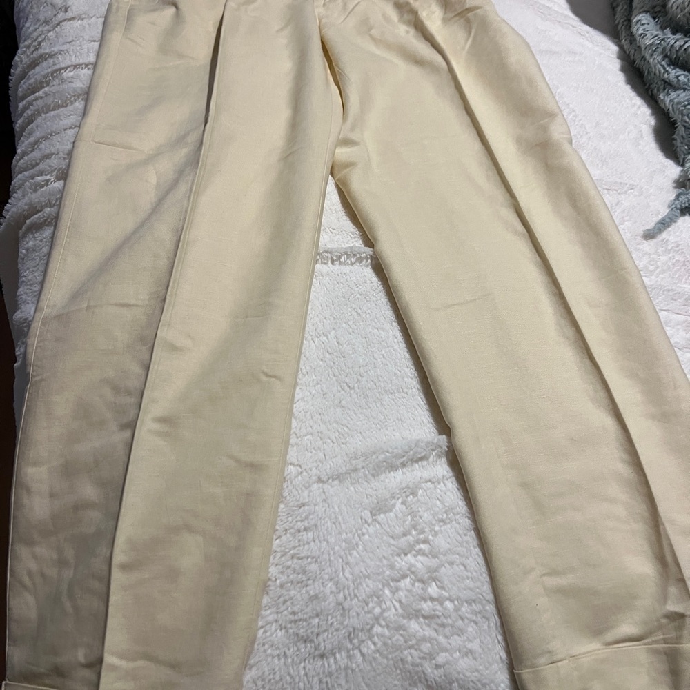 Club Room Cream and Blue Striped Trousers